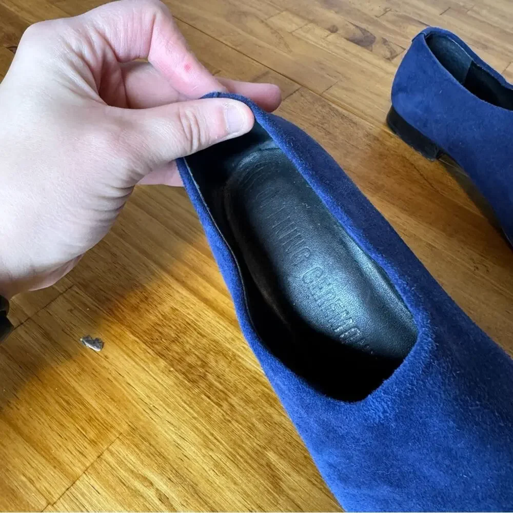 Opening Ceremony Charly Blue Suede Leather Slip On Flats Size 36